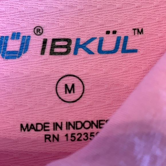 IBKUL Women’s Long Sleeve Zip Shirt Sz M Pink - Picture 2 of 4